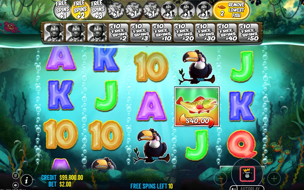Free Spins med FISHERMAN WILD på alla hjul