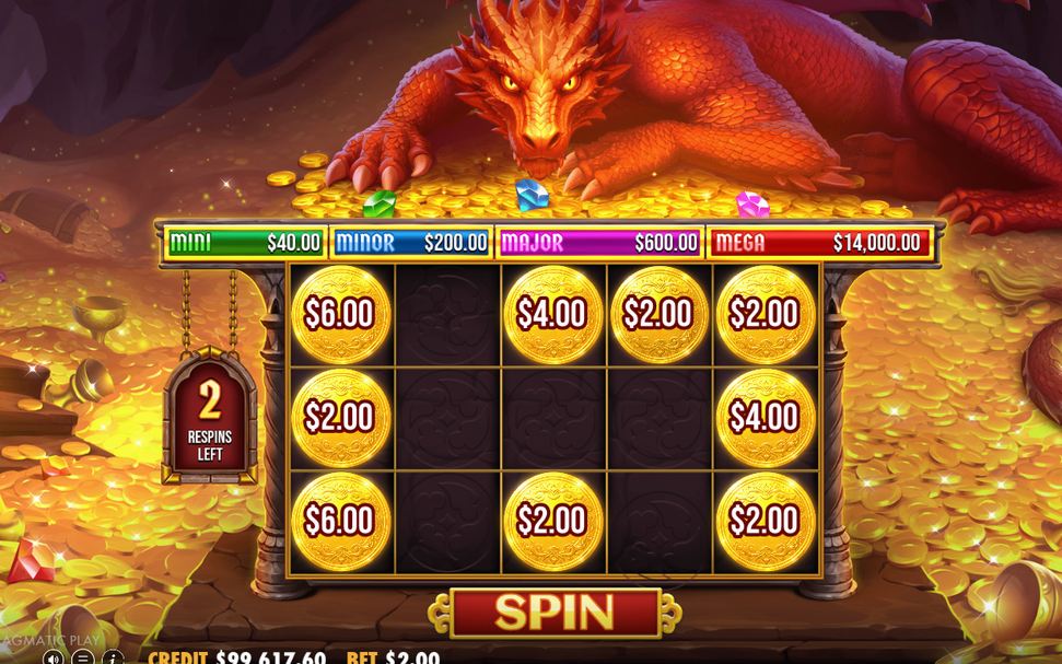 Respin Bonus med MONEY-symboler och räknare för respins